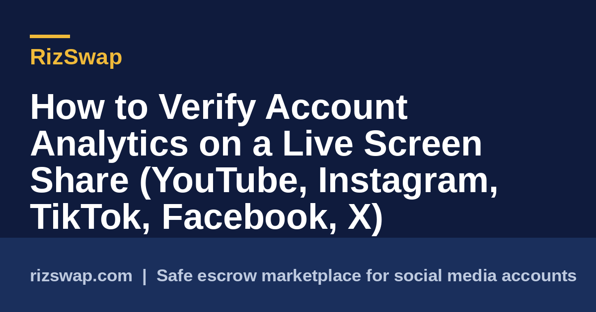 How to Verify Account Analytics on a Live Screen Share (YouTube, Instagram, TikTok, Facebook, X)