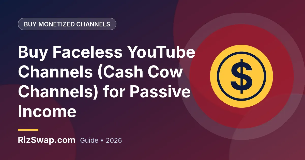 Buy Faceless YouTube Channels (Cash Cow Channels) for Passive Income