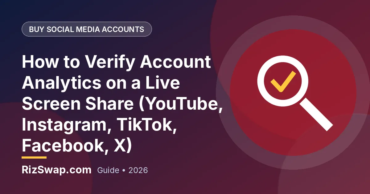 How to Verify Account Analytics on a Live Screen Share (YouTube, Instagram, TikTok, Facebook, X)