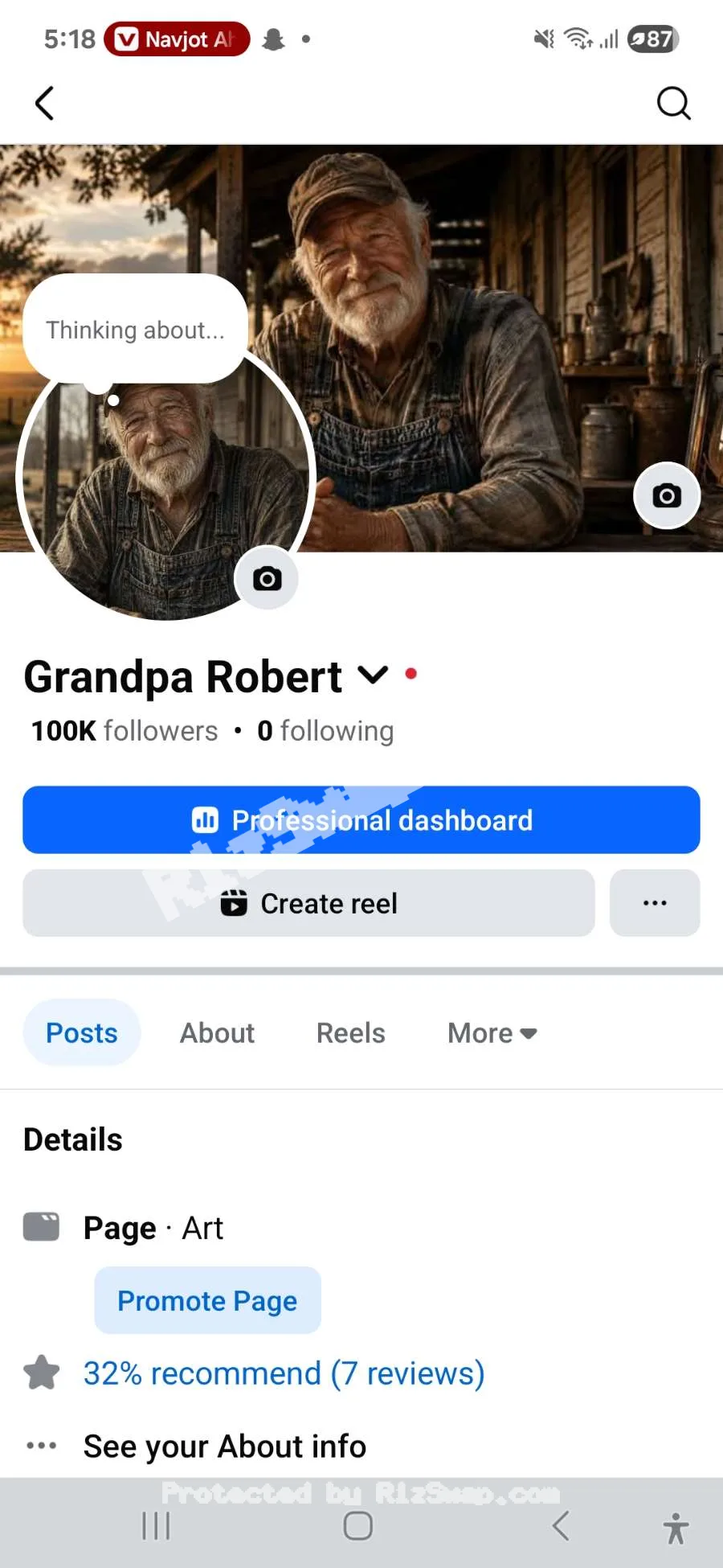 grandparobort Facebook Account Screenshot 1