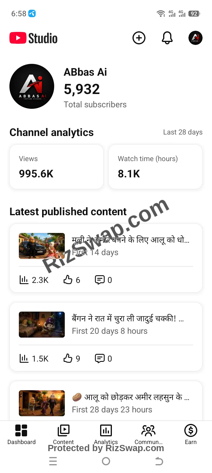 ABbas Ai Youtube Account Screenshot 1