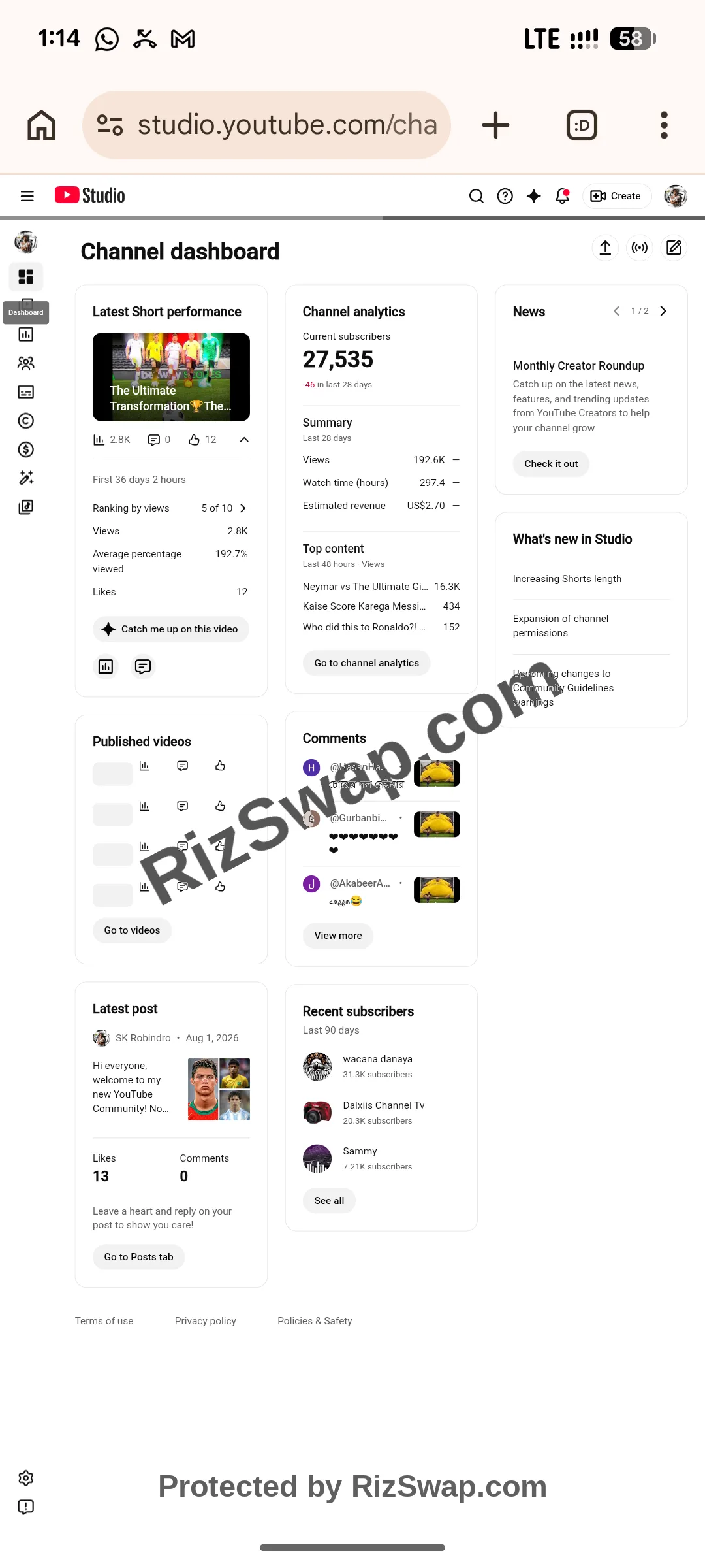 SK Robindro Youtube Account Screenshot 2