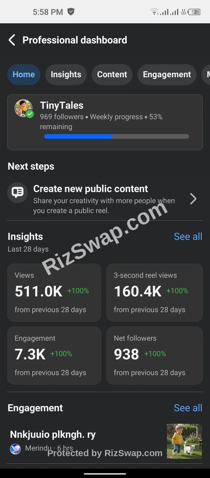 TinyTales Facebook Account Screenshot 1