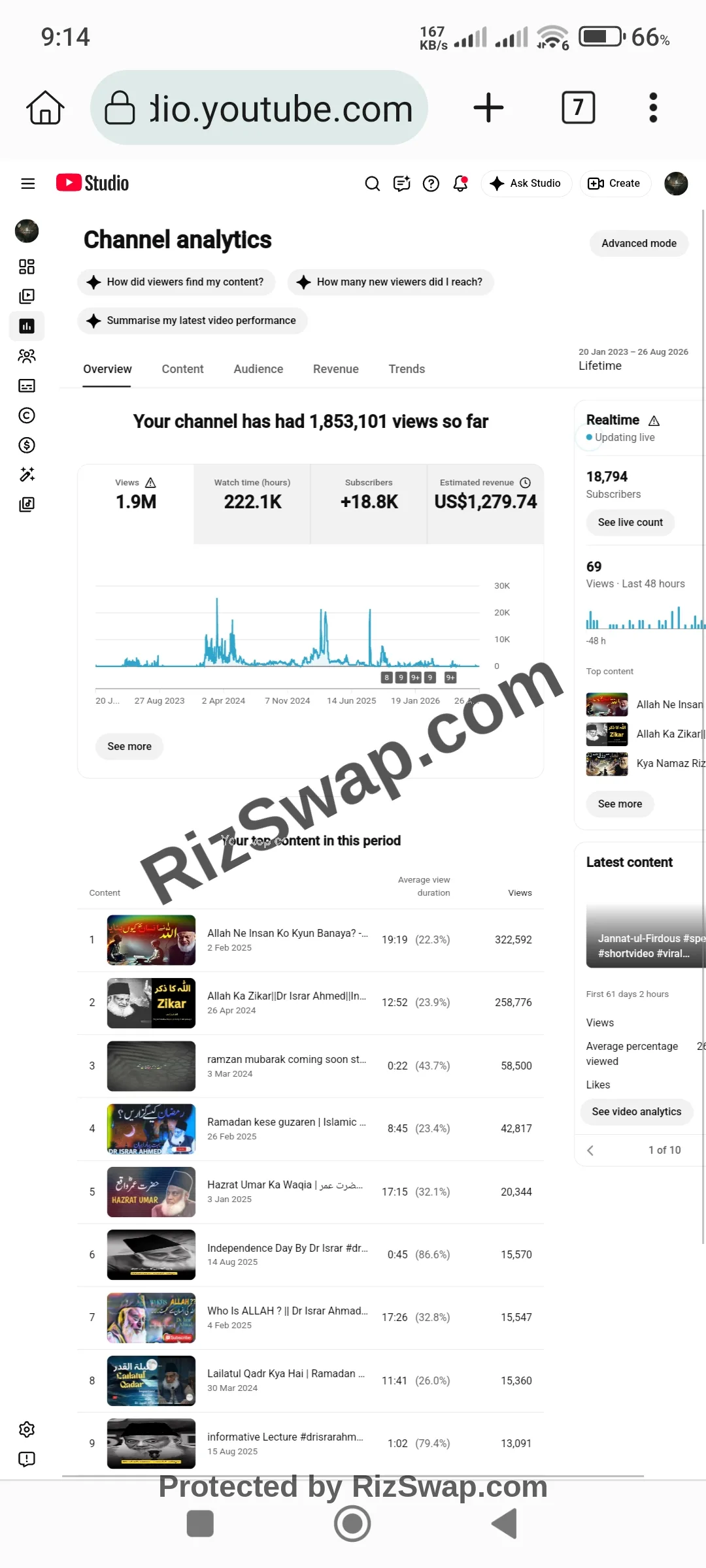 ILM E BAYAN Youtube Account Screenshot 1