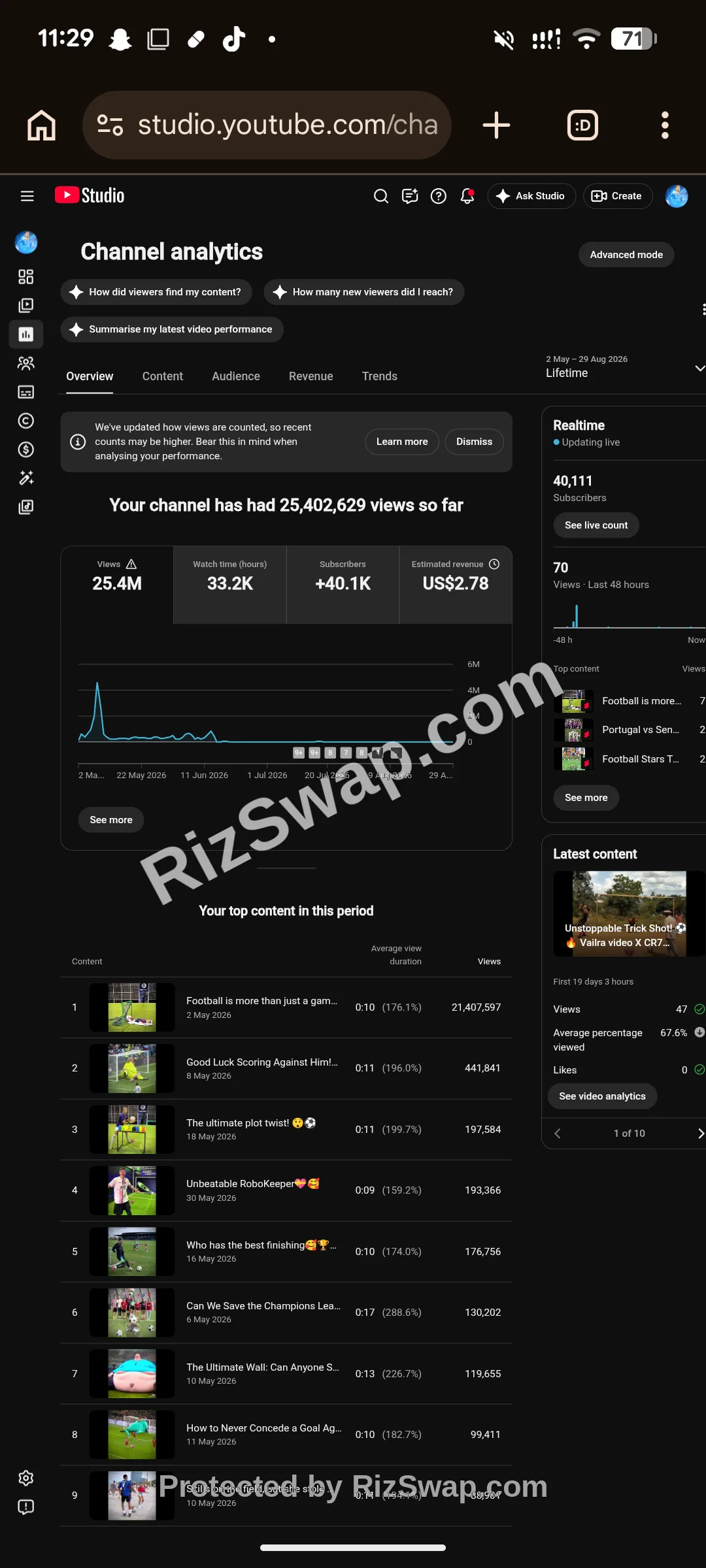 CR7 football 2.0 Youtube Account Screenshot 3