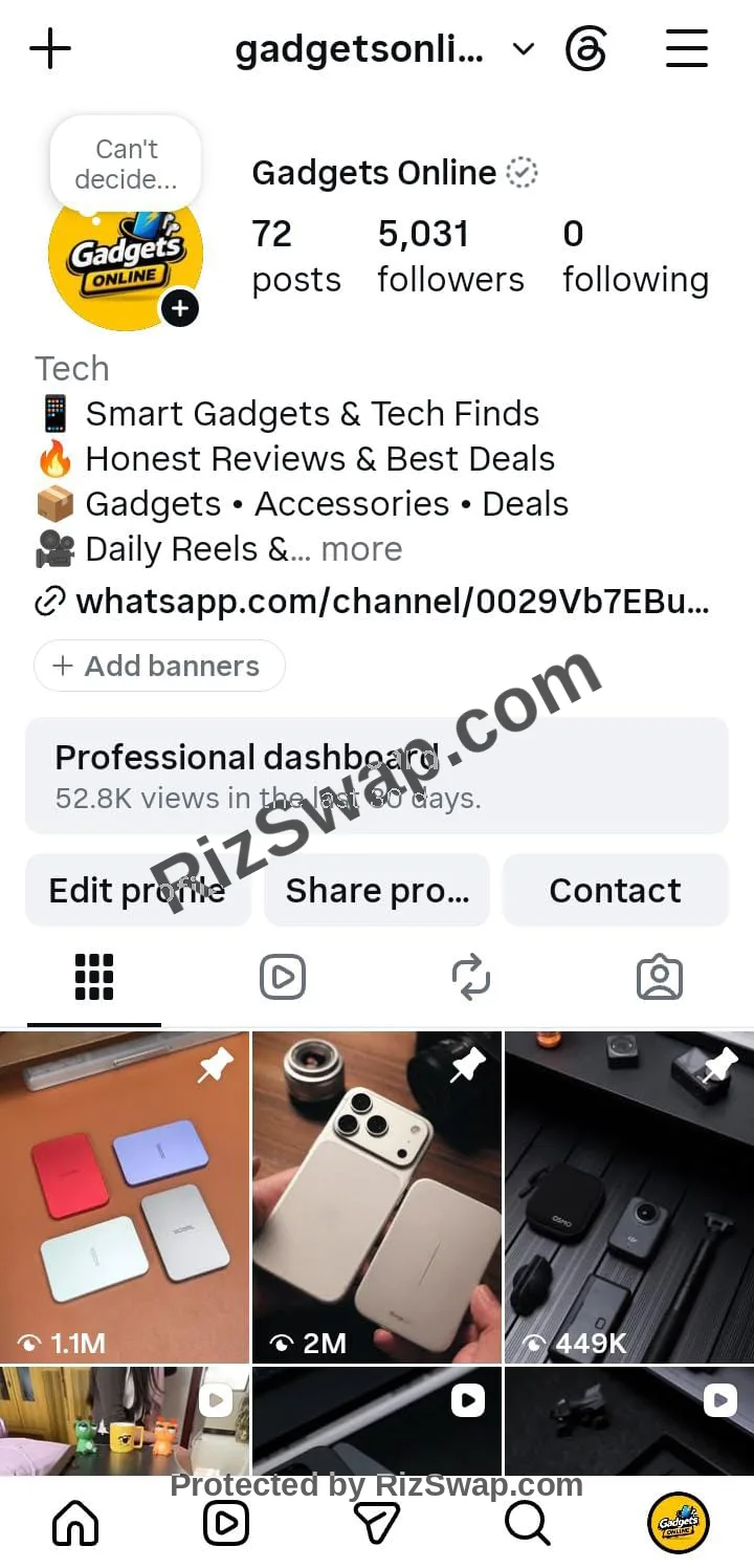 gadgetsonlinein Instagram Account Screenshot 1