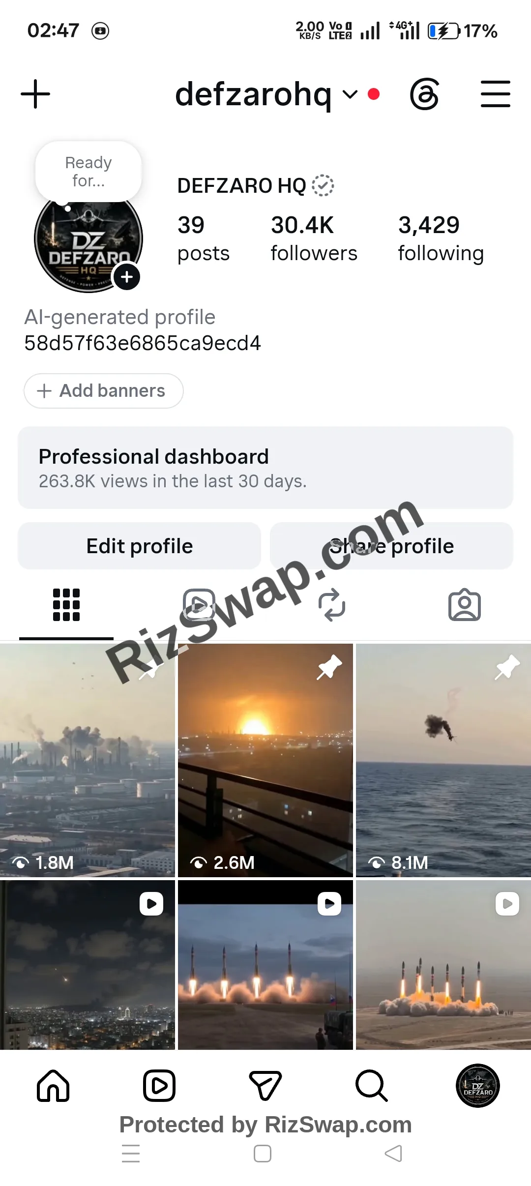 defzarohq Instagram Account Screenshot 1