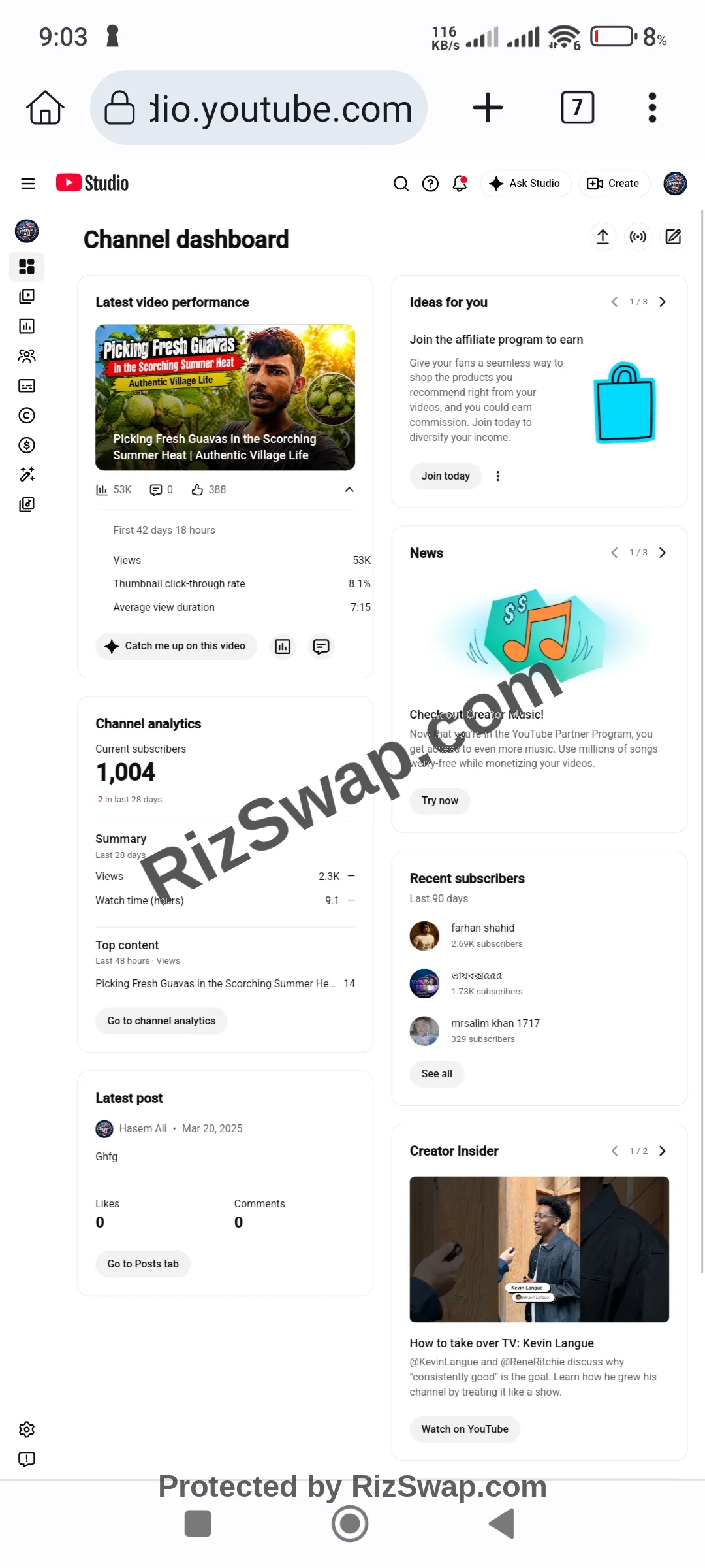 Hasem Ali Youtube Account Screenshot 1