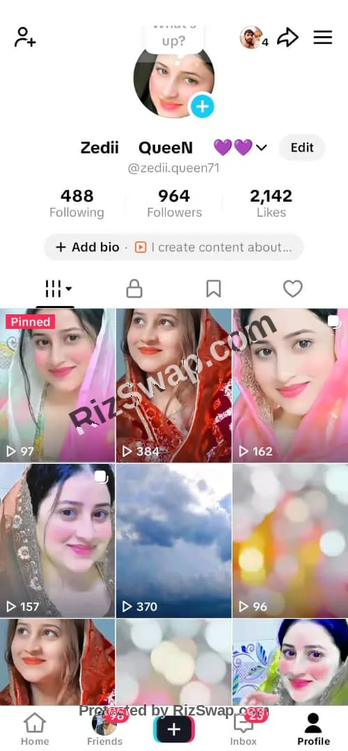 Zedii     QueeN     💜💜 Tiktok Account Screenshot 1