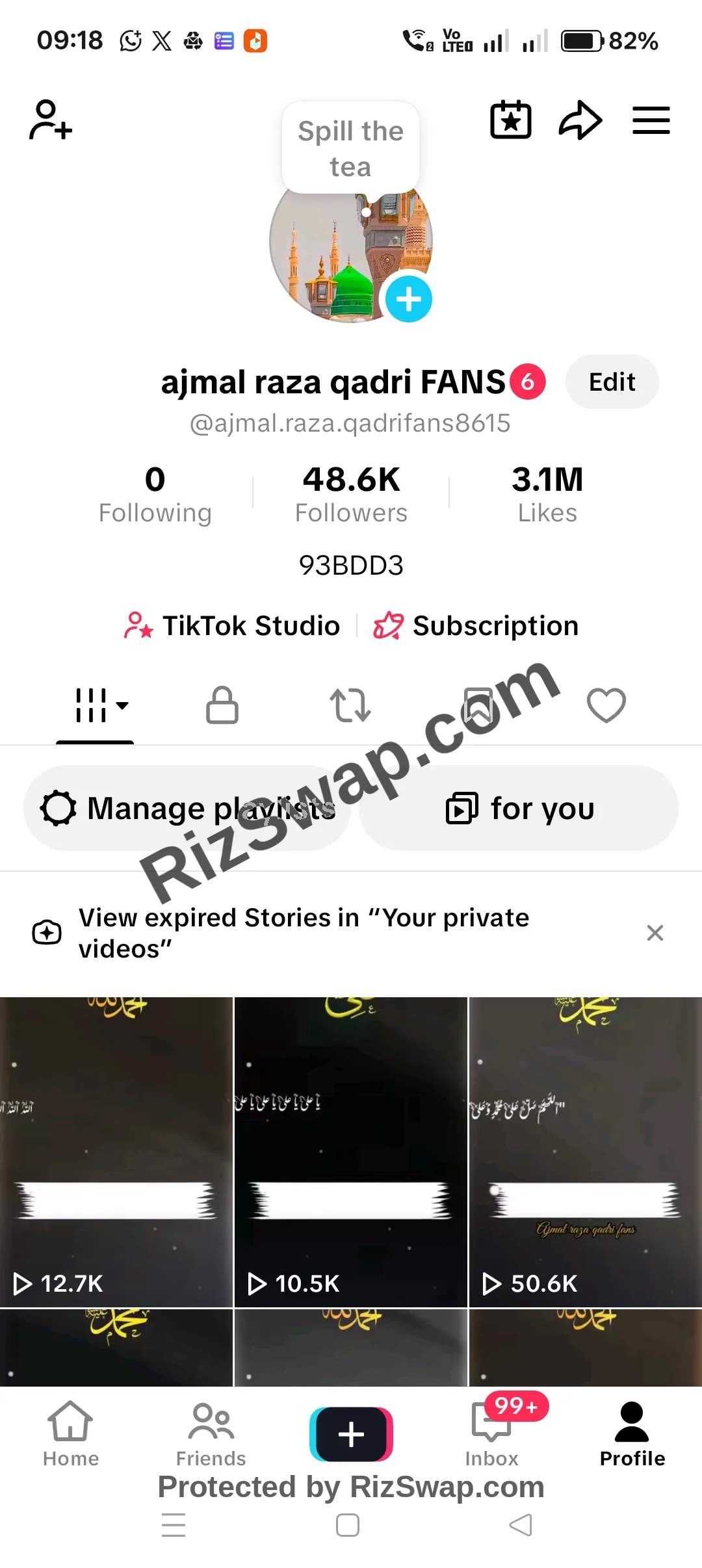 ajmal raza qadri FANS Tiktok Account Screenshot 1