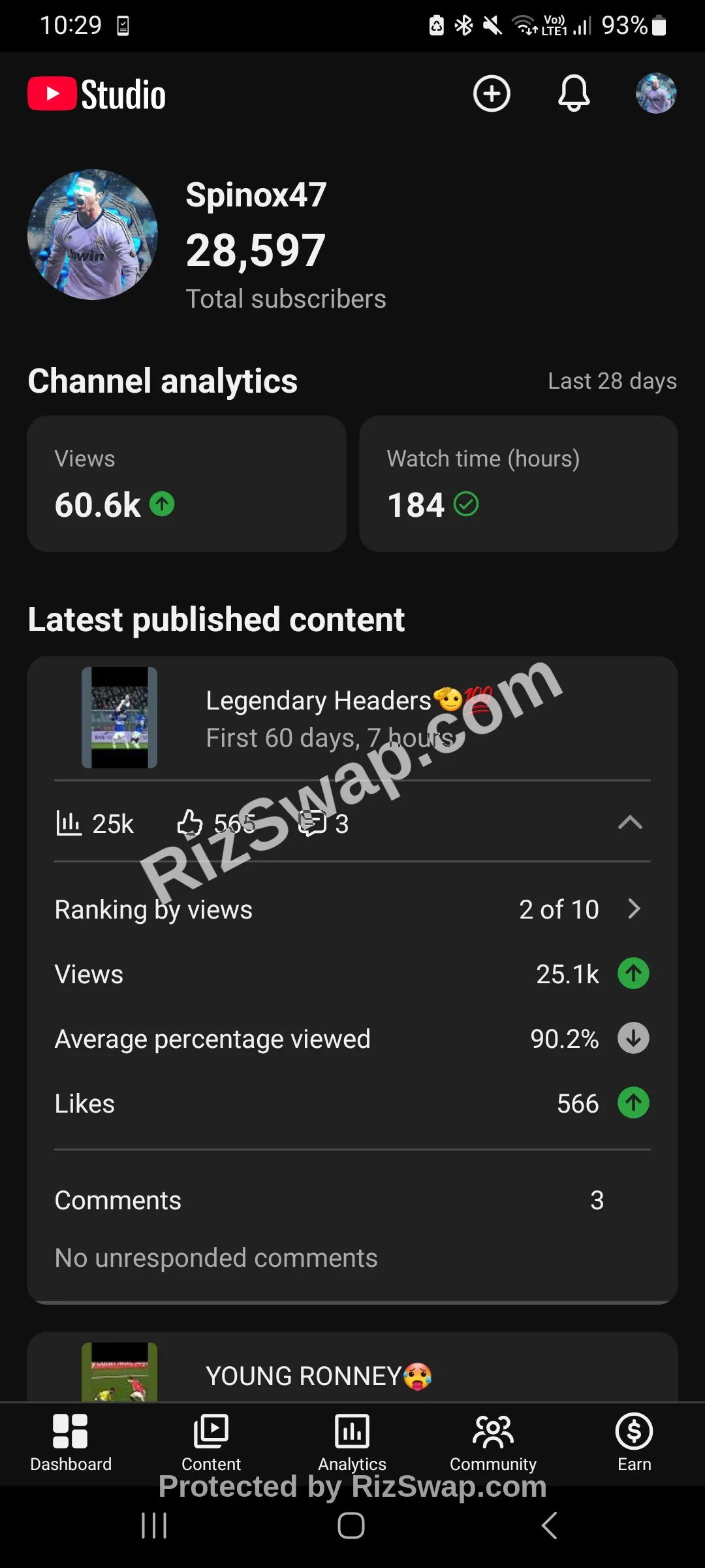 Spinox47 Youtube Account Screenshot 1
