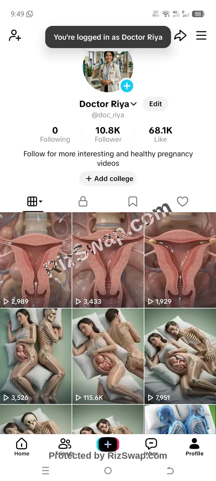 Doctor Riya Tiktok Account Screenshot 1