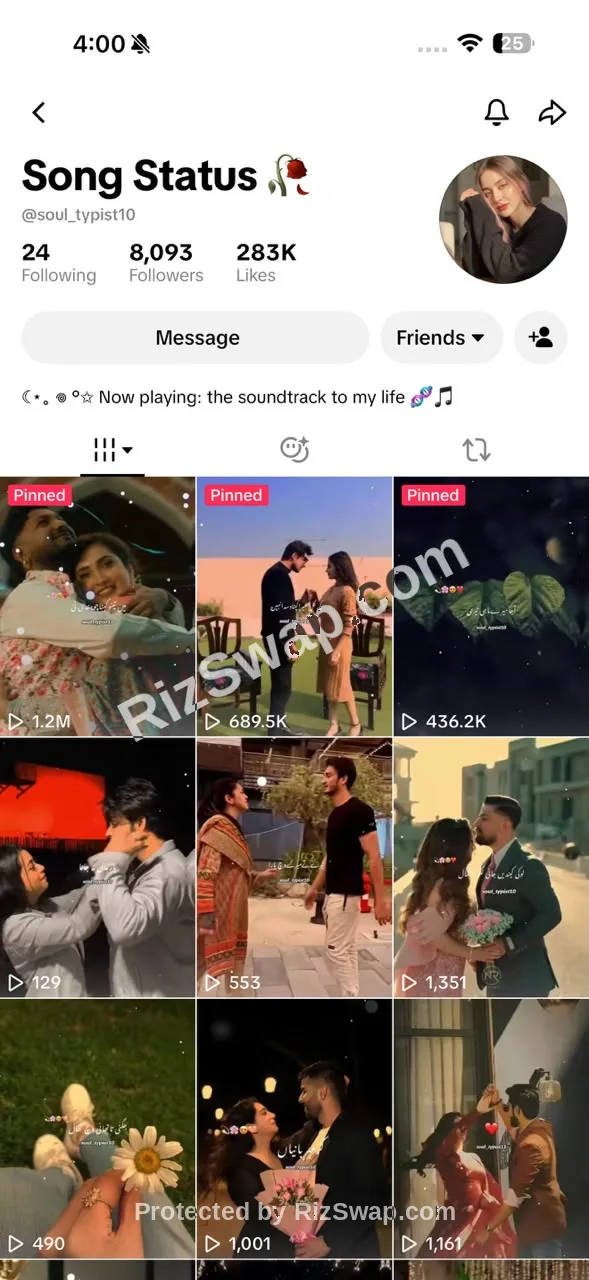 Song Status 🥀 TikTok Account Screenshot 1