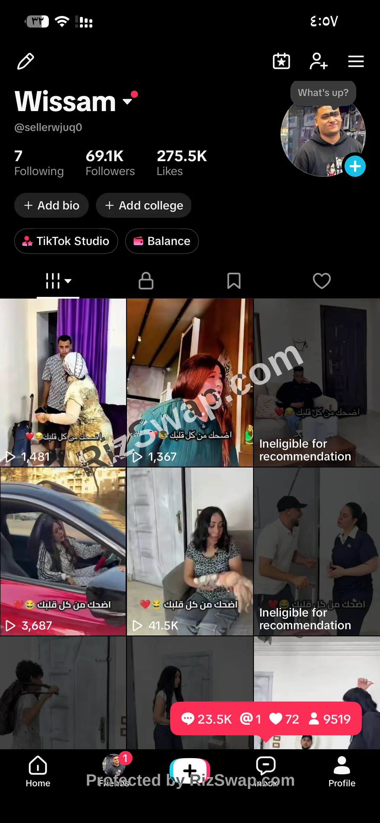 Wissam TikTok Account Screenshot 1
