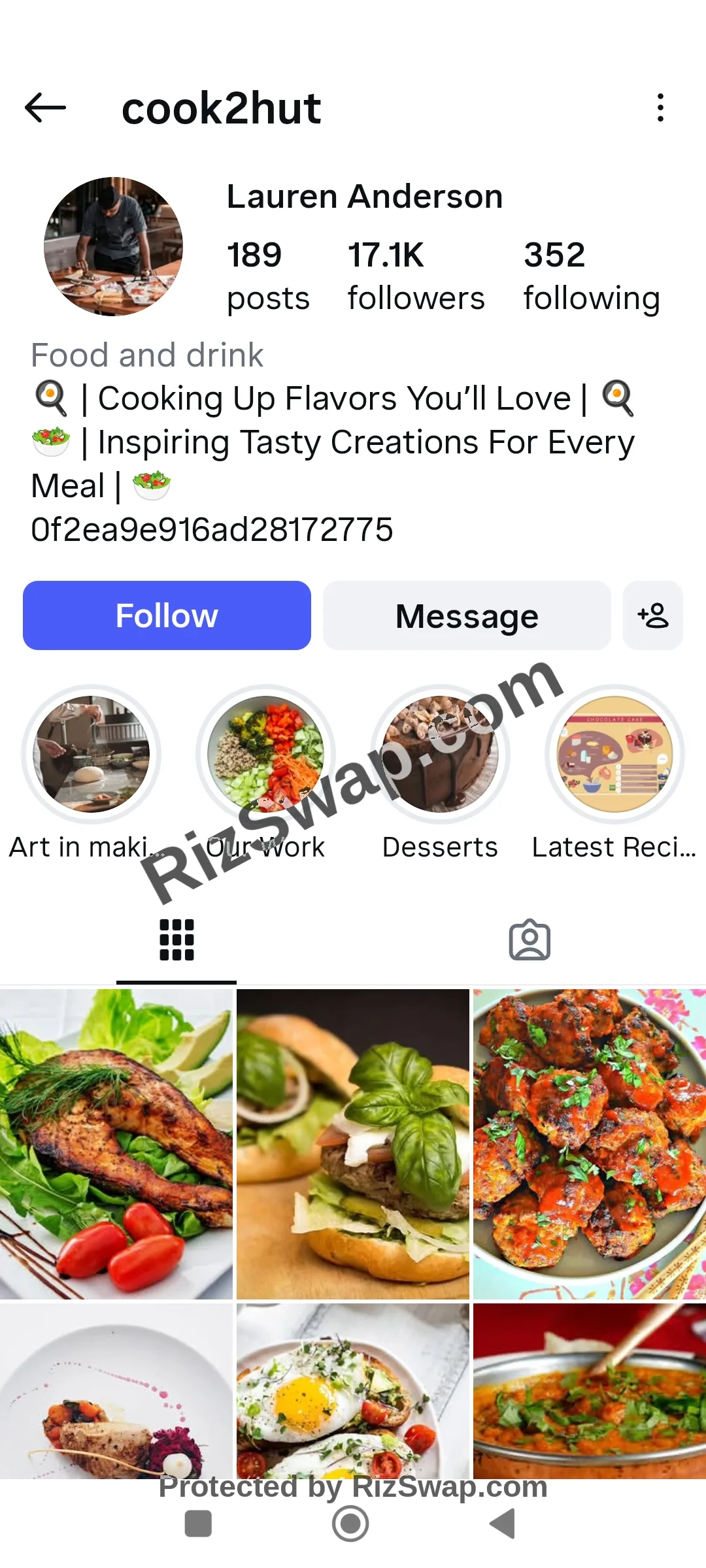 cook2hut Instagram Account Screenshot 1