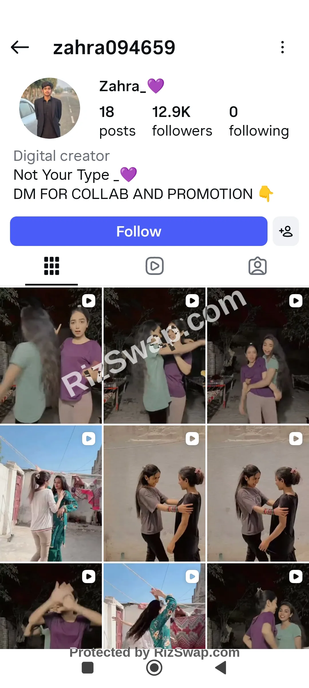 Zahra Instagram Account Screenshot 1