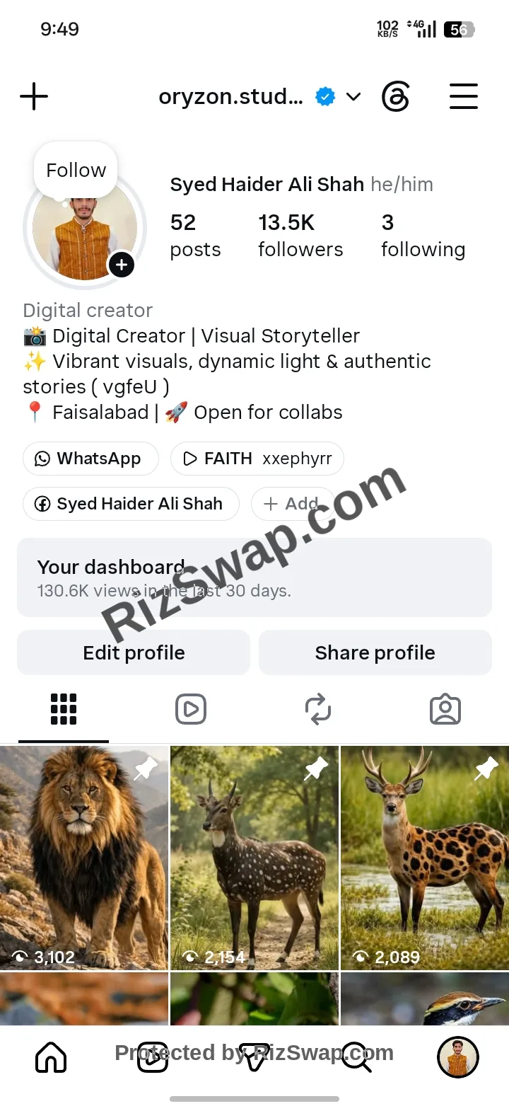 oryzon.studio Instagram Account Screenshot 1