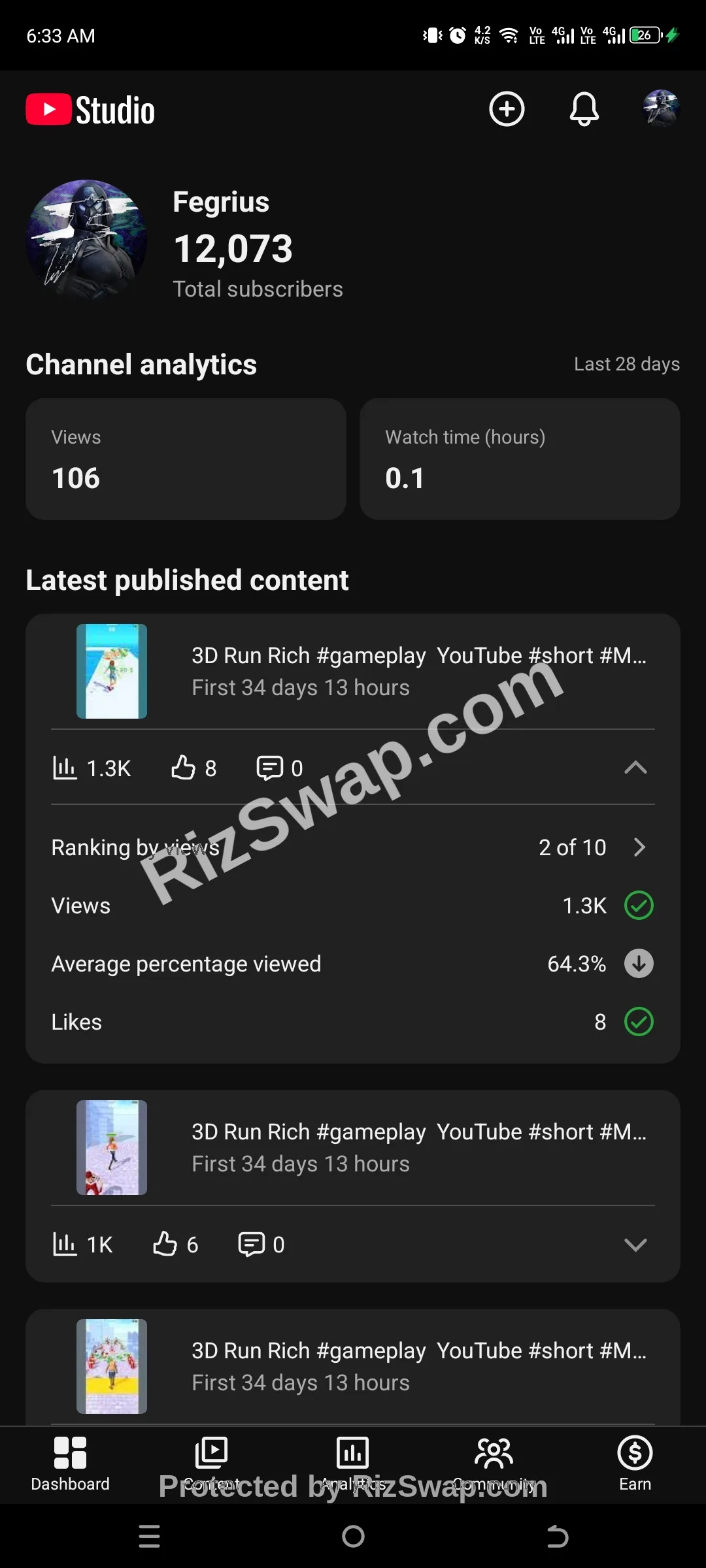 Fegrius YouTube Account Screenshot 3