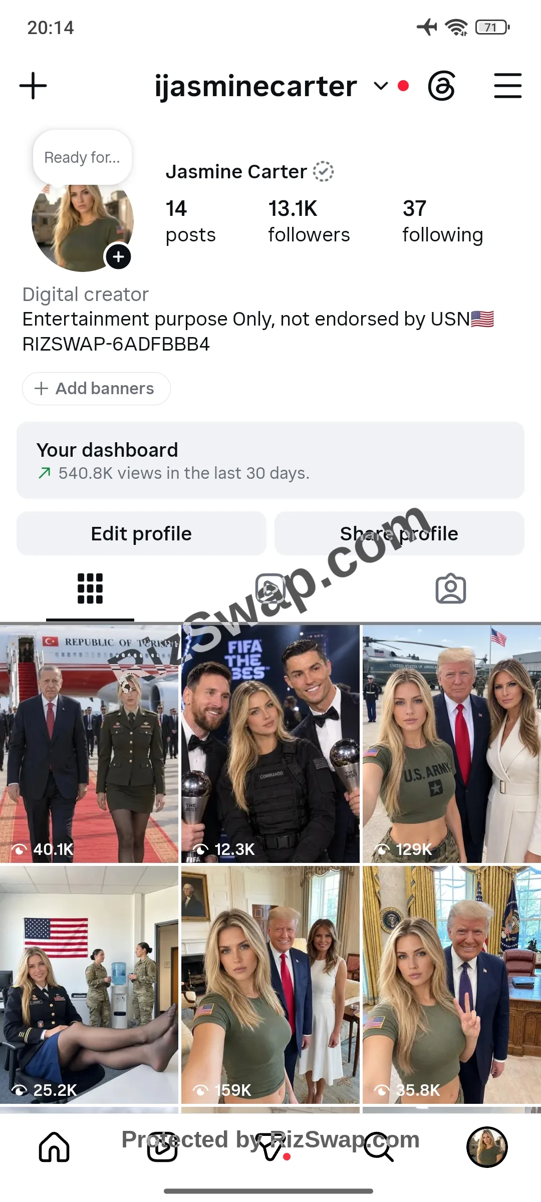 ijasminecarter Instagram Account Screenshot 1
