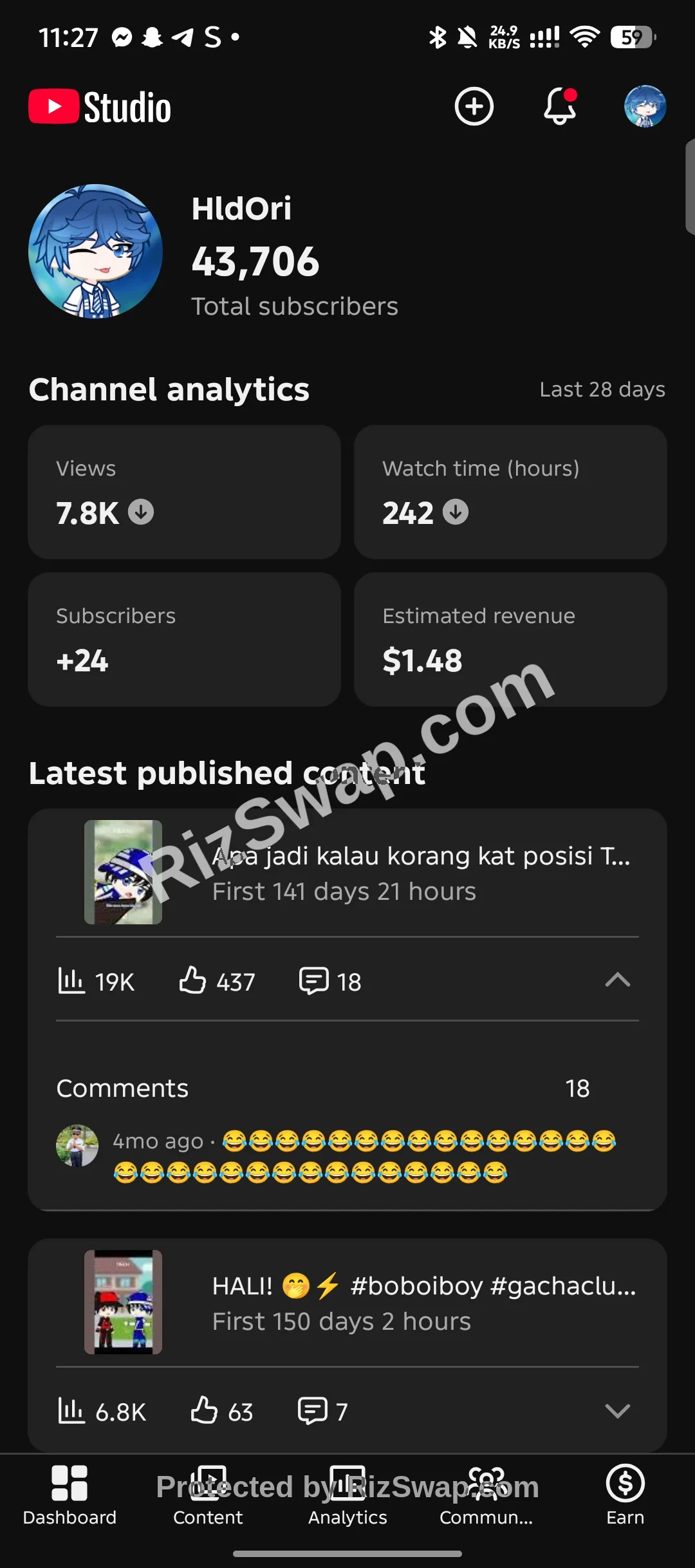 HldOri YouTube Account Screenshot 6