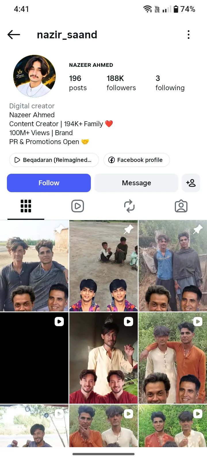 nazir_saand Instagram Account Screenshot 1