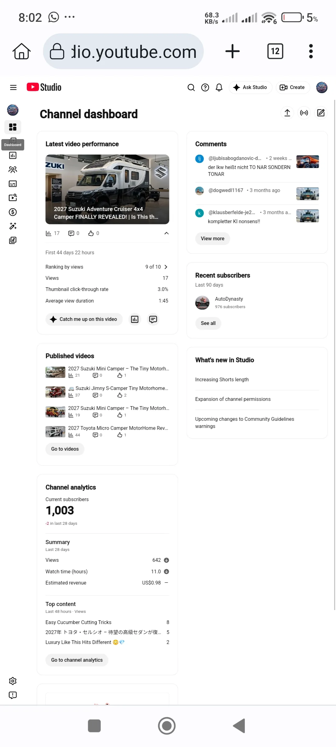 ASMR Studio YouTube Account Screenshot 3