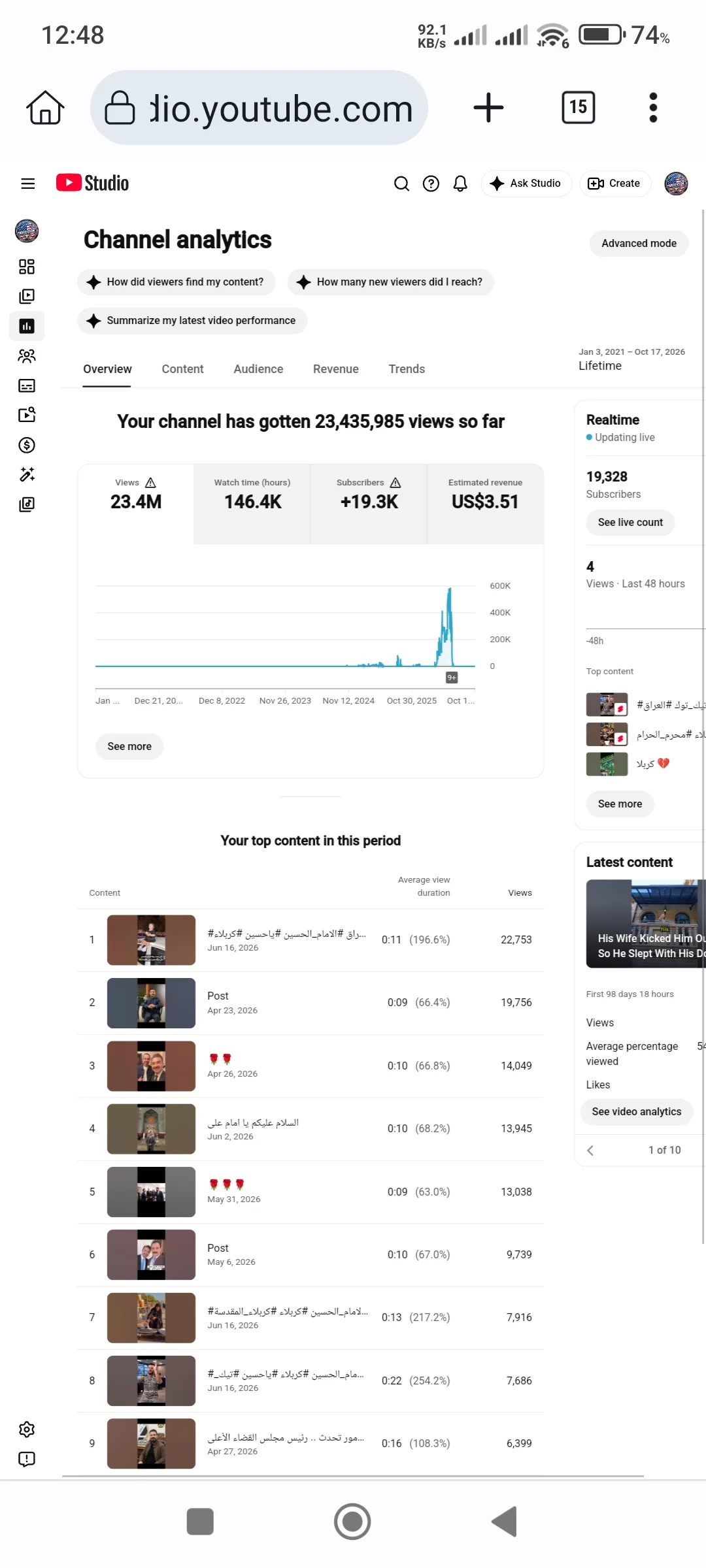 Alexander Anderson YouTube Account Screenshot 1