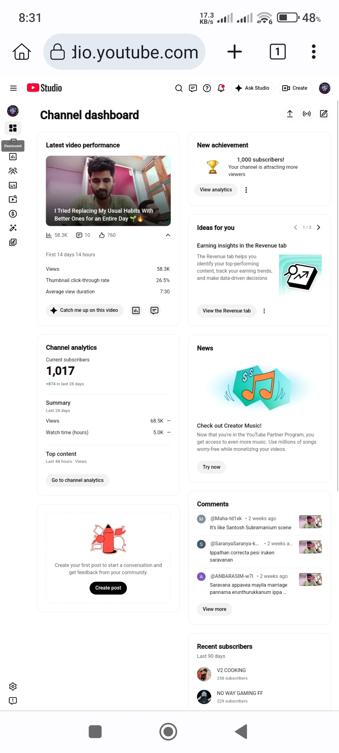 Haniya YouTube Account Screenshot 1