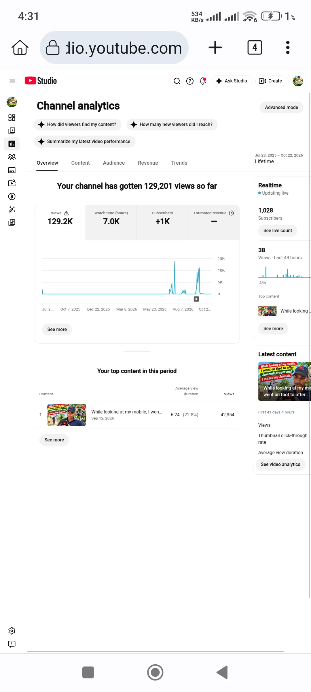 Vajid Khan YouTube Account Screenshot 1