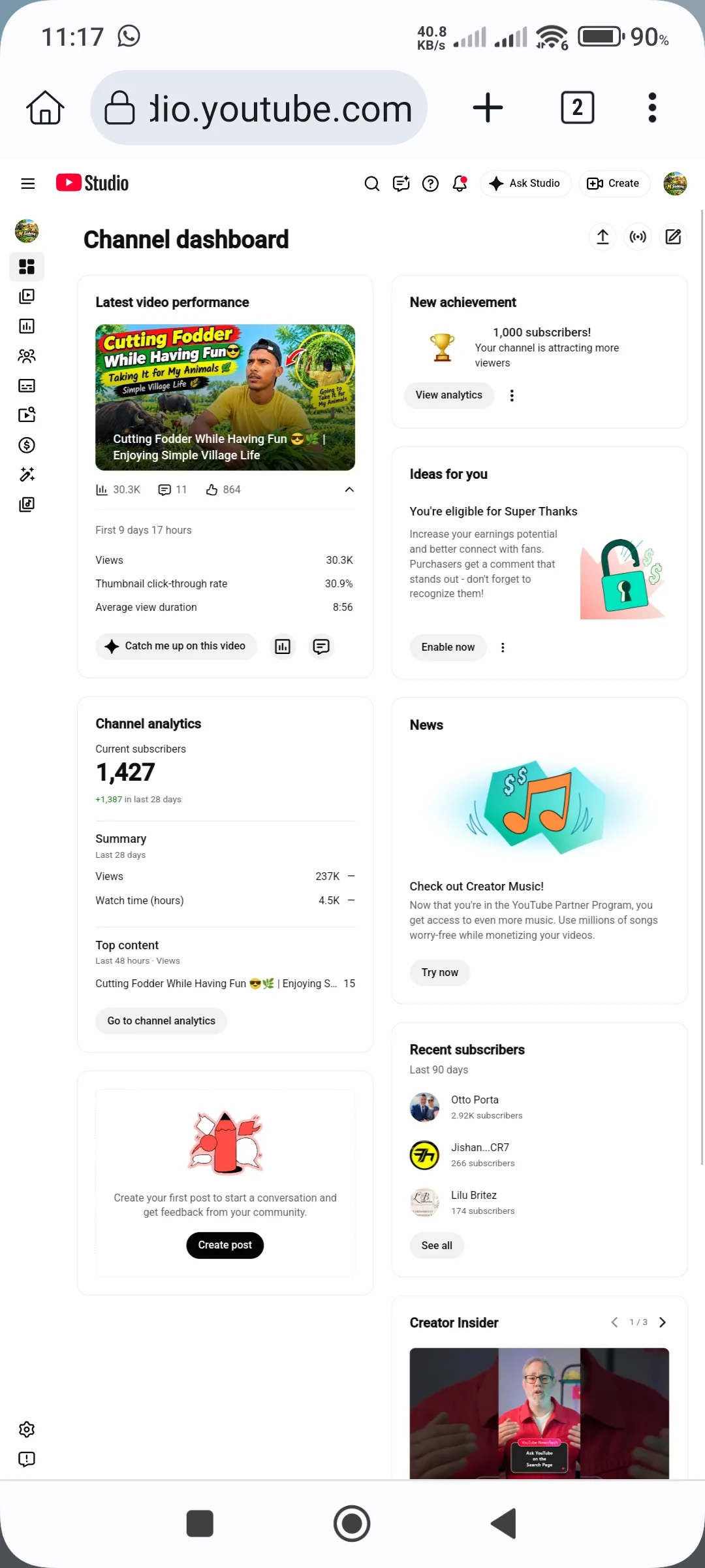 M Sadeeq YouTube Account Screenshot 1