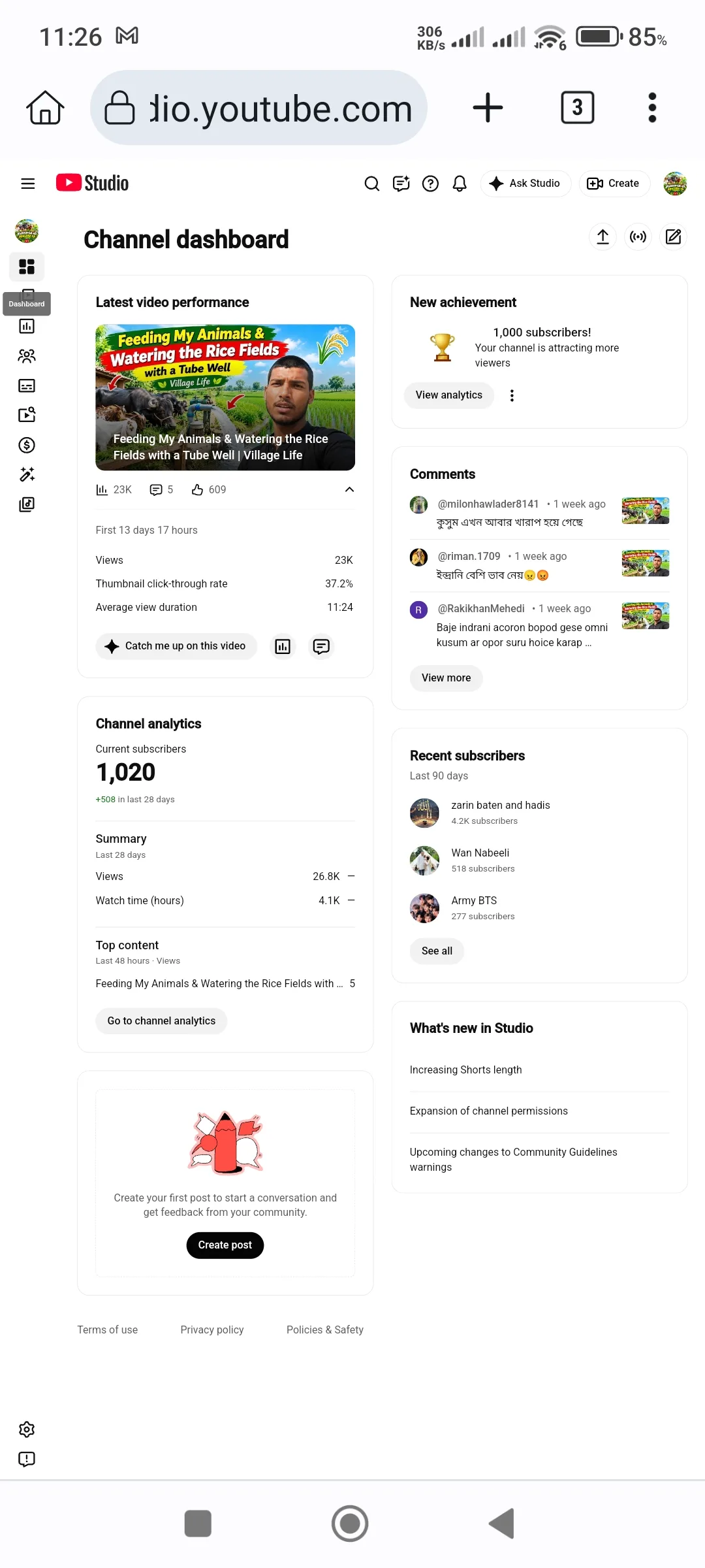 Hussanin ali Hussanin ali YouTube Account Screenshot 3