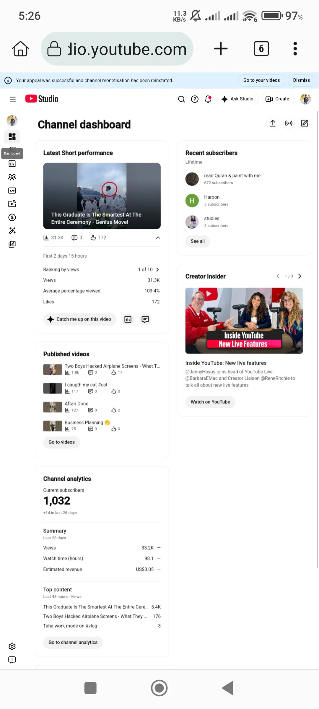 Vlogs By Hassan Official YouTube Account Screenshot 2