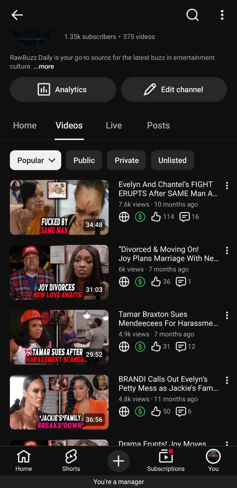 RawBuzz USA Youtube Account Screenshot 4